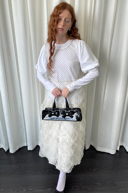 Puff Sleeve Crew Neck Long-Sleeved Top