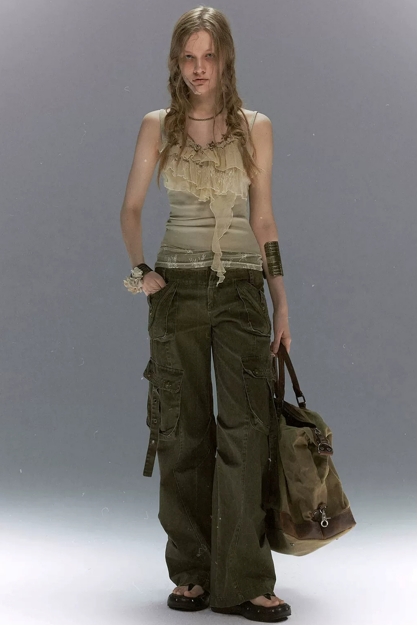 Tie-Dye Beaded Lace Camisole Top
