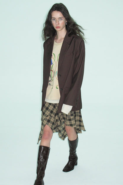 Wood Grain Pleat Skirt