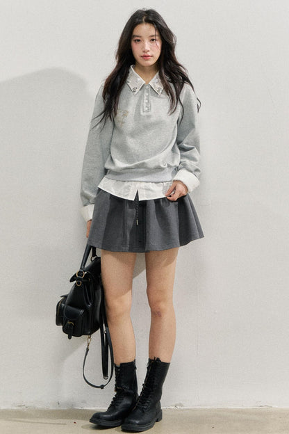 Gray Rose Sweatshirt
