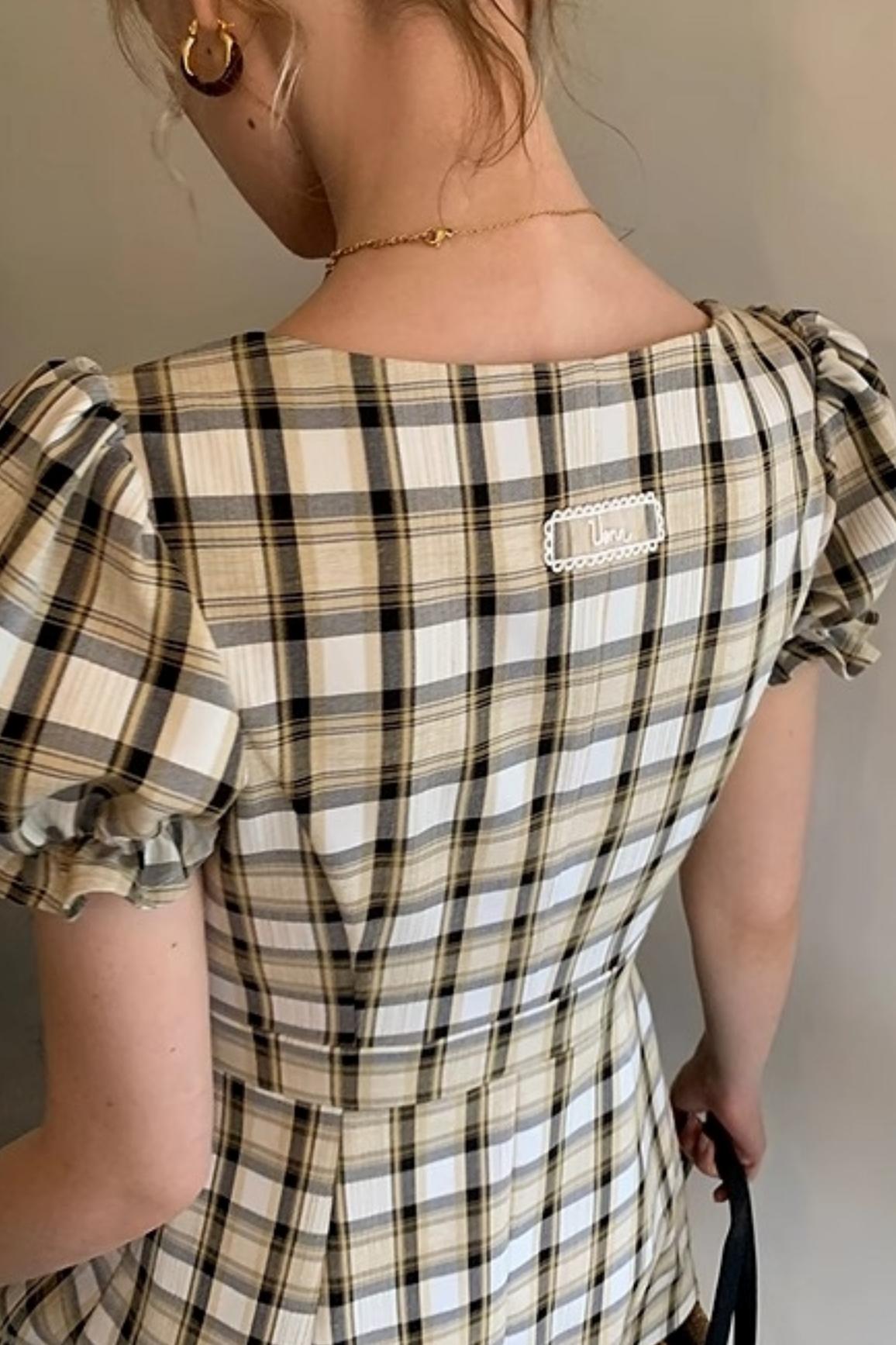 Moon Flower Vintage Yellow A-Line Dress