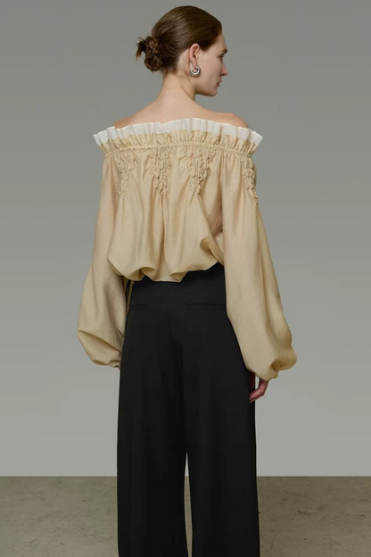 Unspoken Ruffled One-Shoulder Blouse