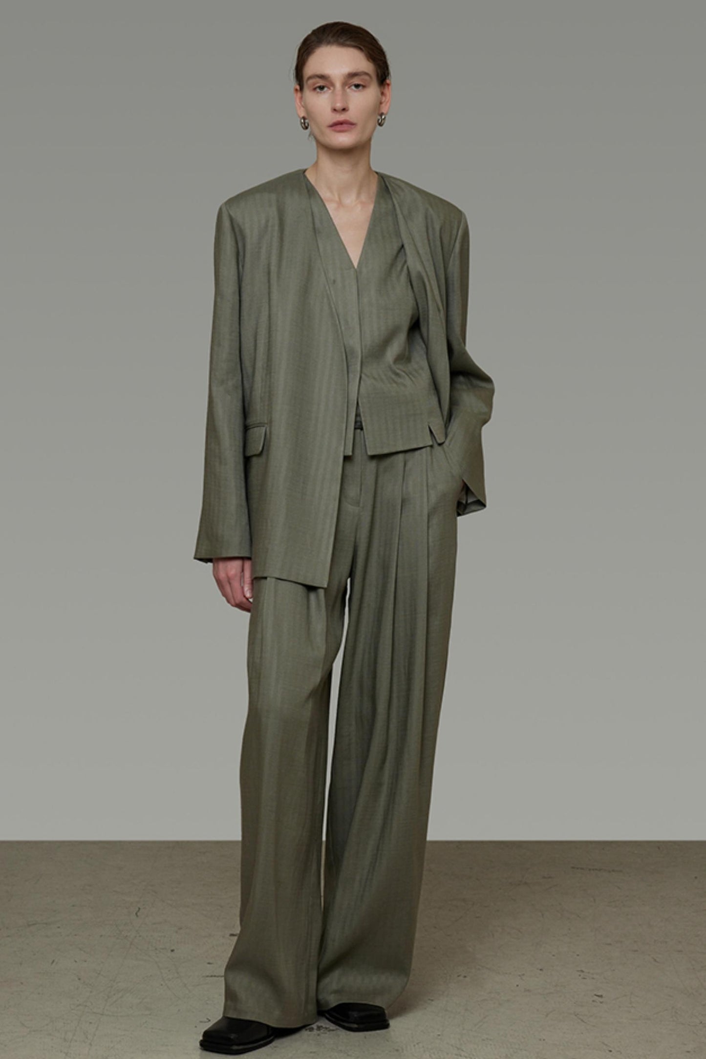 Autumn Draped Loose Vest Skirt Set-Up