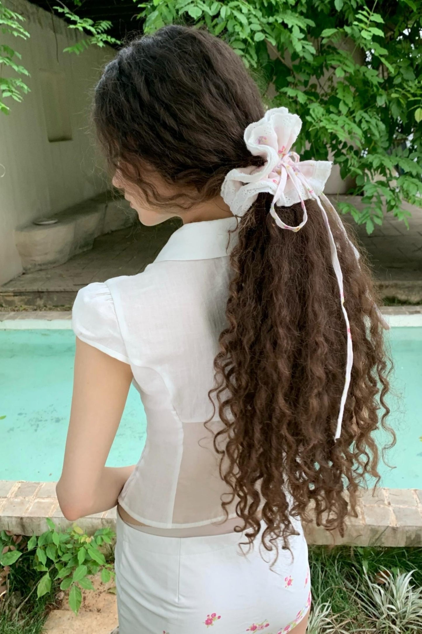 Lace Floral Headband & Scarf Set