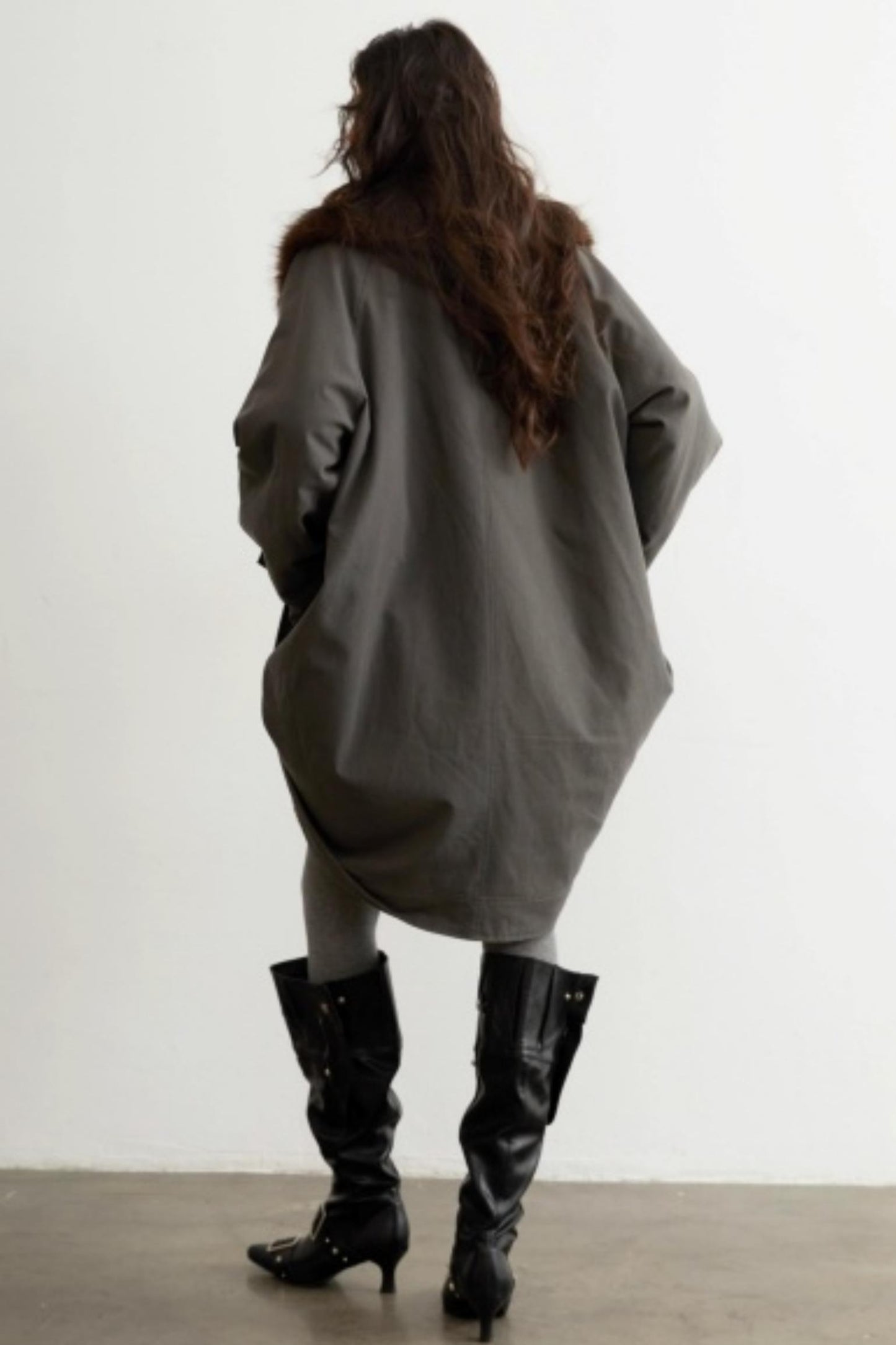 Retro-Jacken-Set mit Fellkragen im Used-Look
