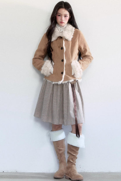 Flower Lace-Up Midi Skirt