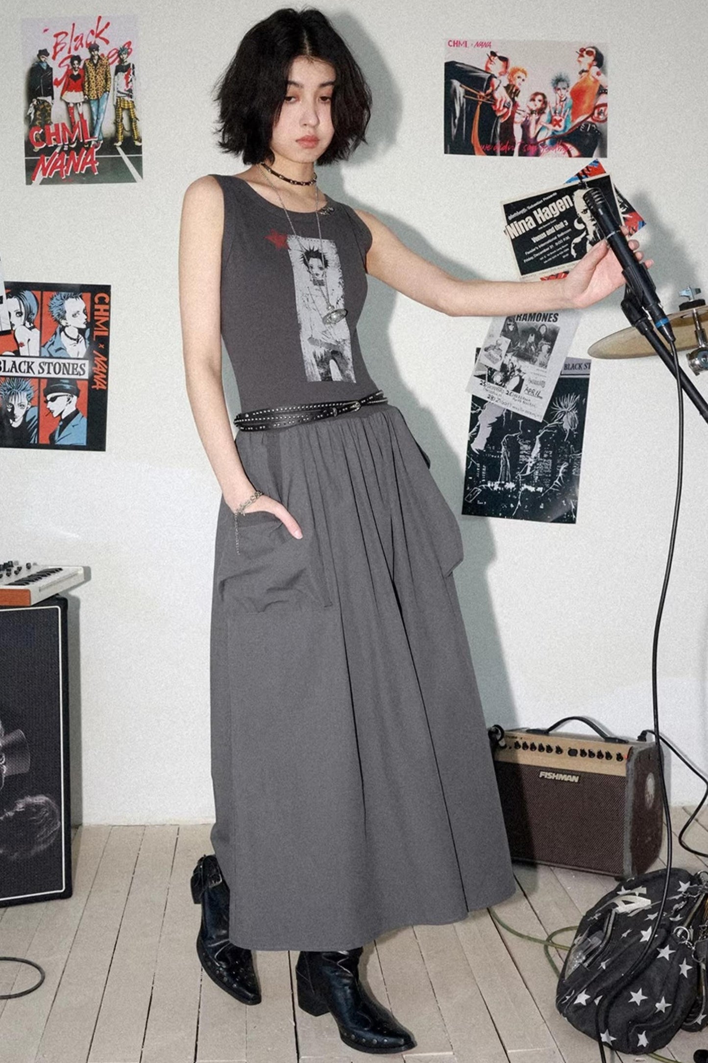 Kleid mit Charakterdruck und Patchwork