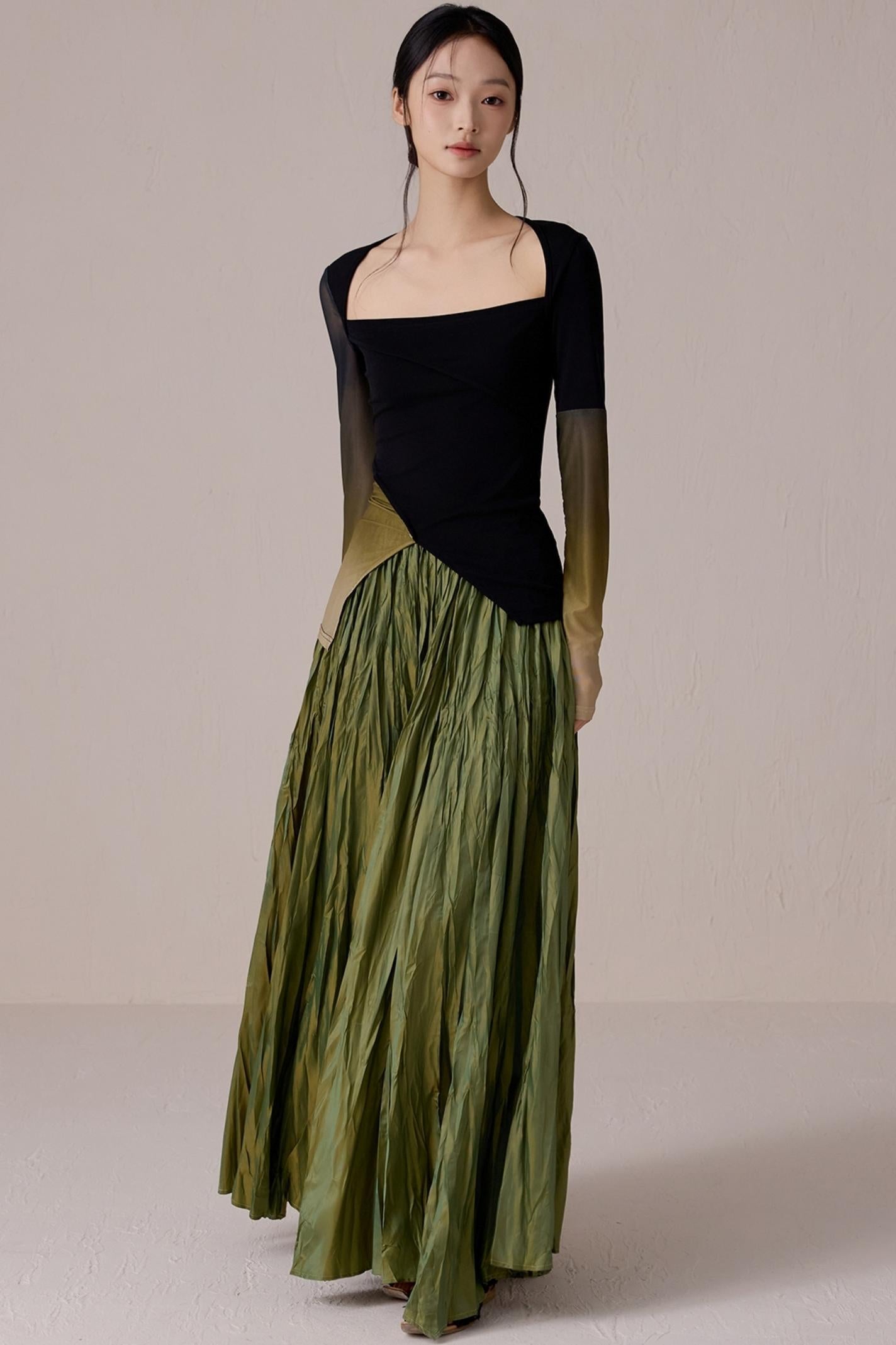 Pleated Fairy Bustier with A-line Swing Skirt