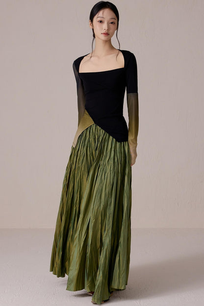 Pleated Fairy Bustier with A-line Swing Skirt