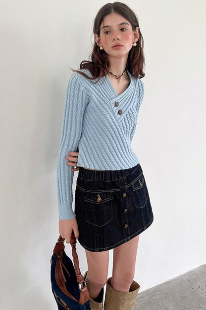 Blue Detachable Denim Jacket Set-Up