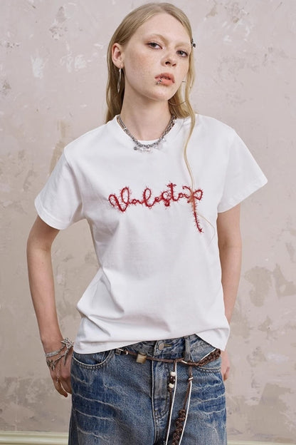Silk Embroidered Tee