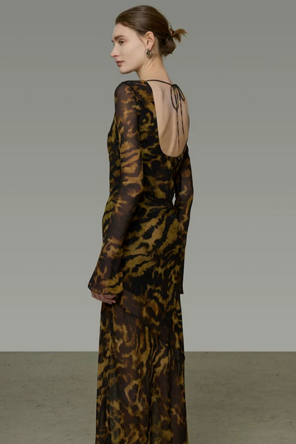 Elegant Leopard Print Dress