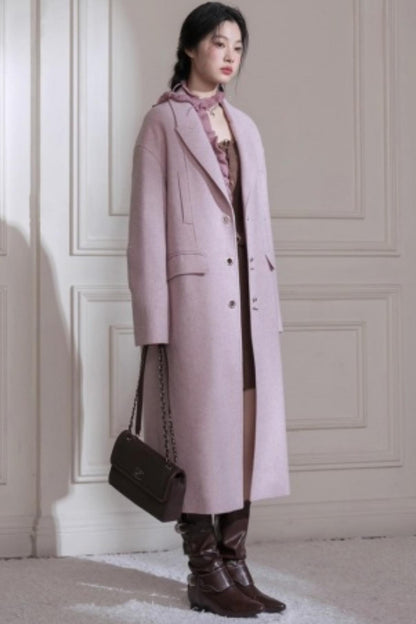 Teaberry Herringbone Tweed Coat