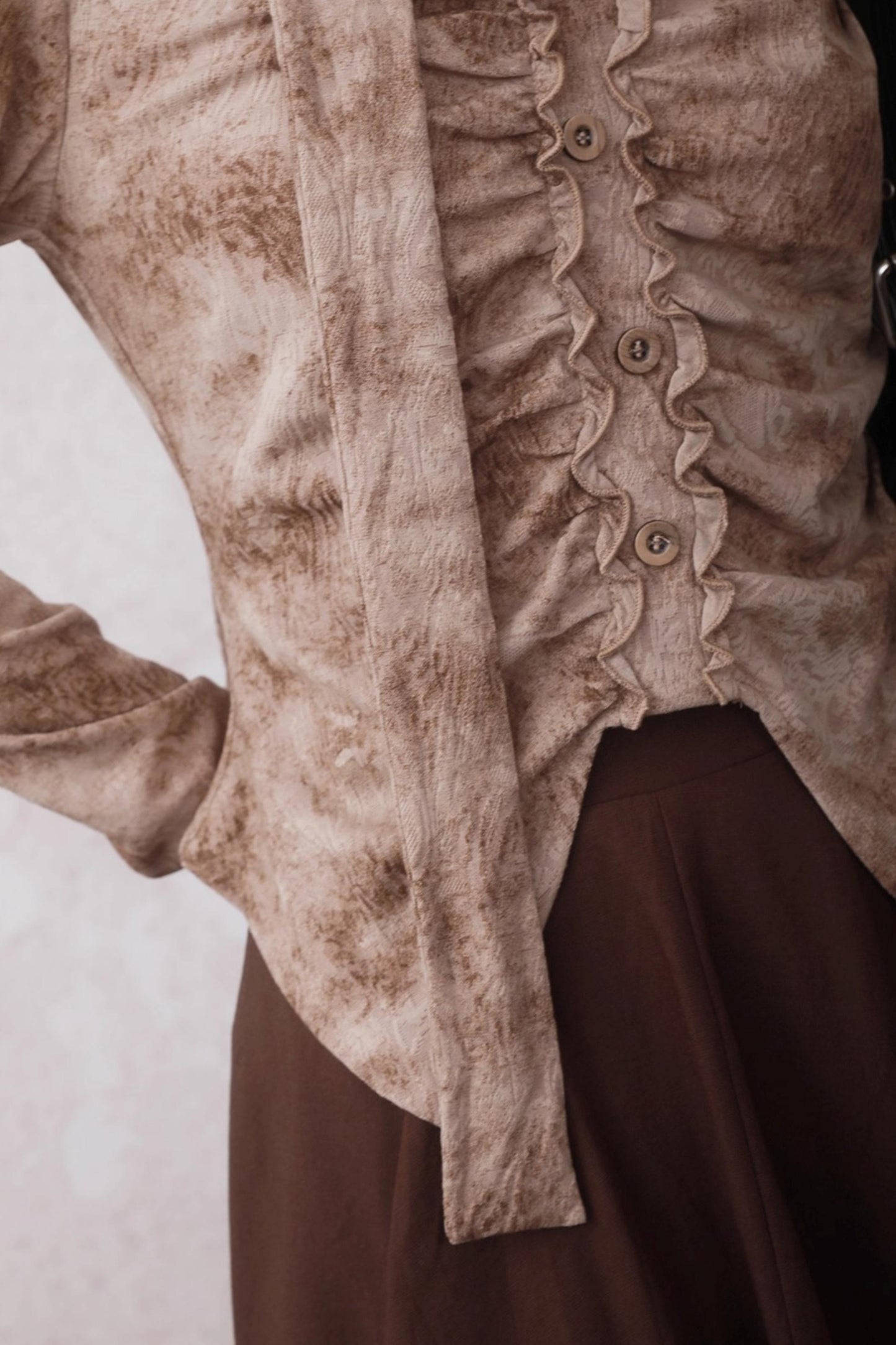 Matte Apricot V-Neck Knitted Top