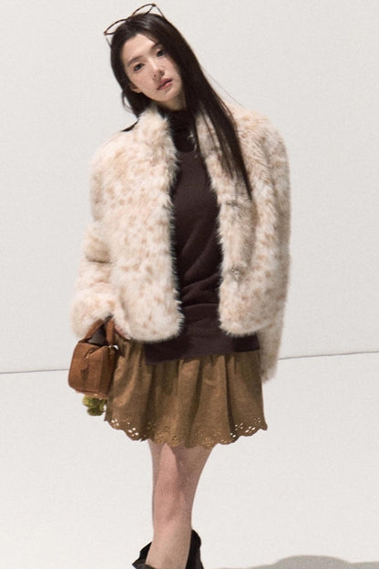 Leopard Print Fur Coat set-Up