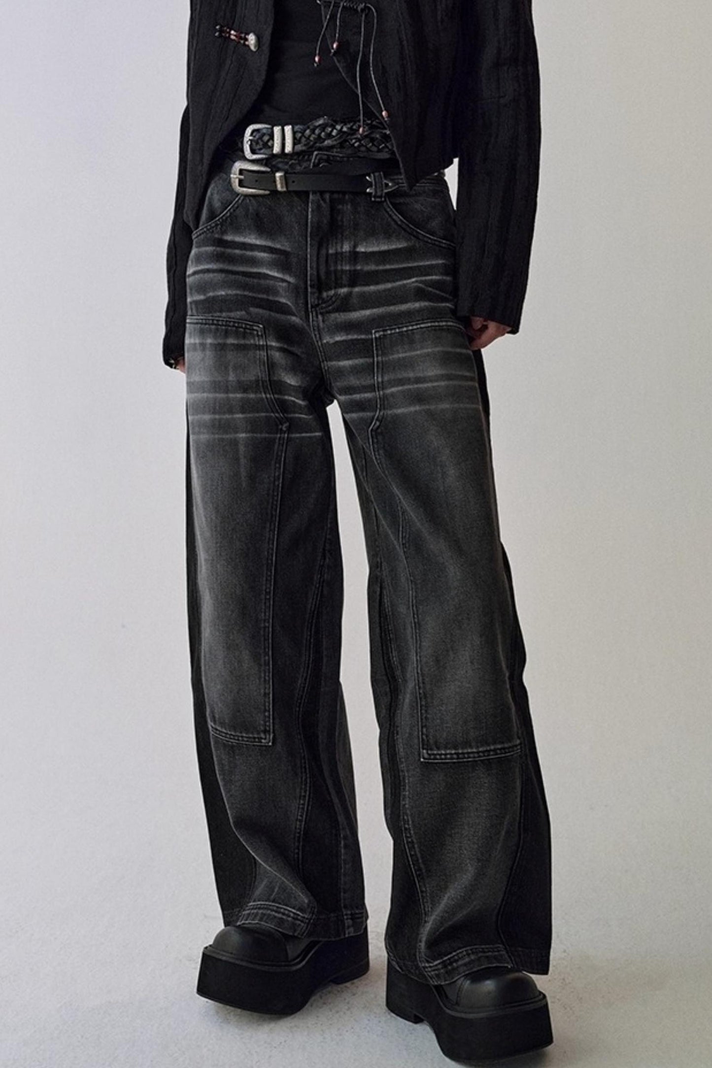 Gray Cat Whiskers Washed Jeans