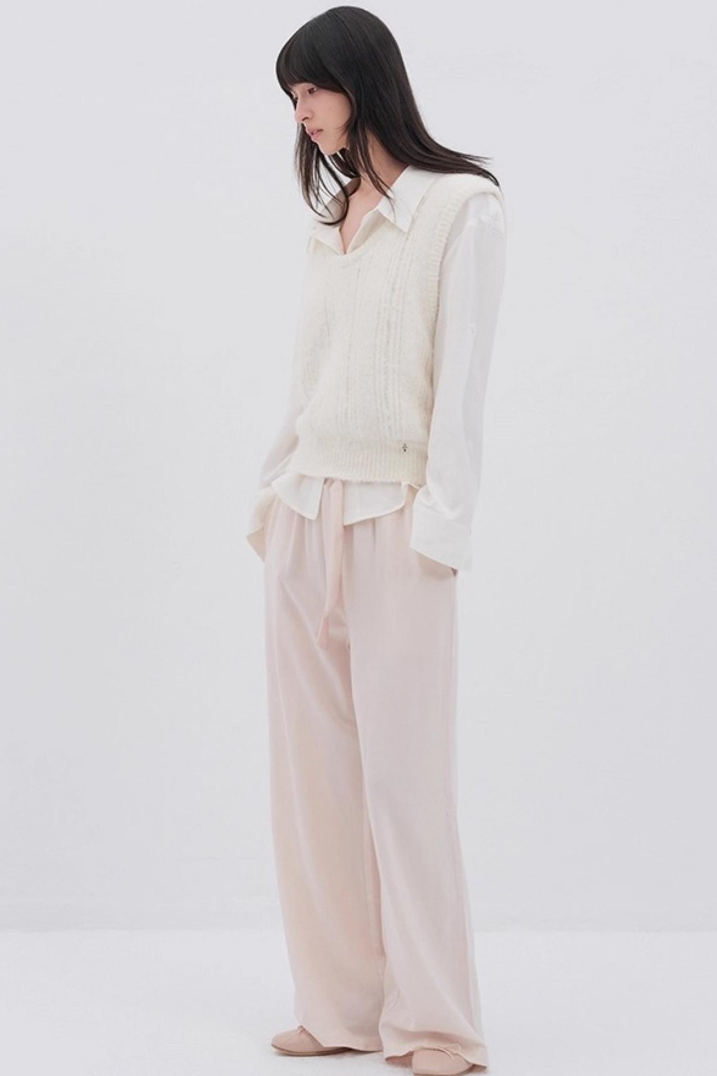 Lyocell Wool Drawstring Slacks