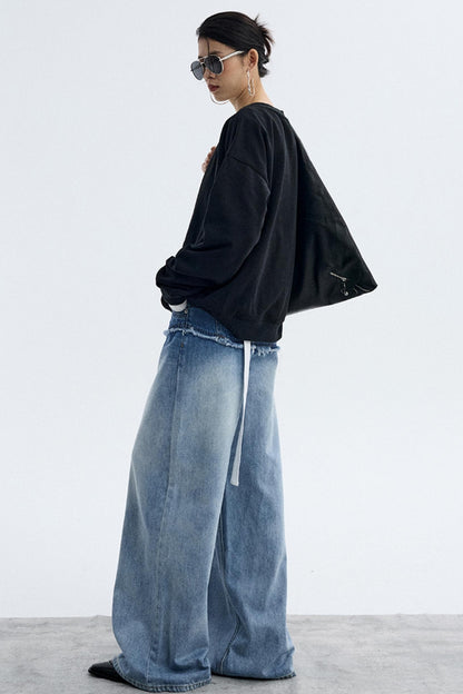 Black V-Neck Winter Top