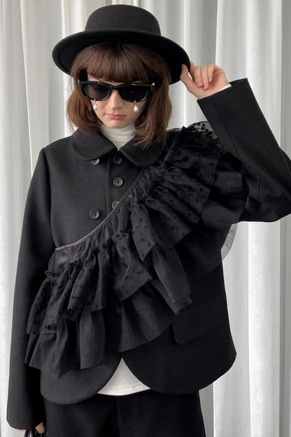 Deodorizing Mesh Lace-Up Shawl Cape