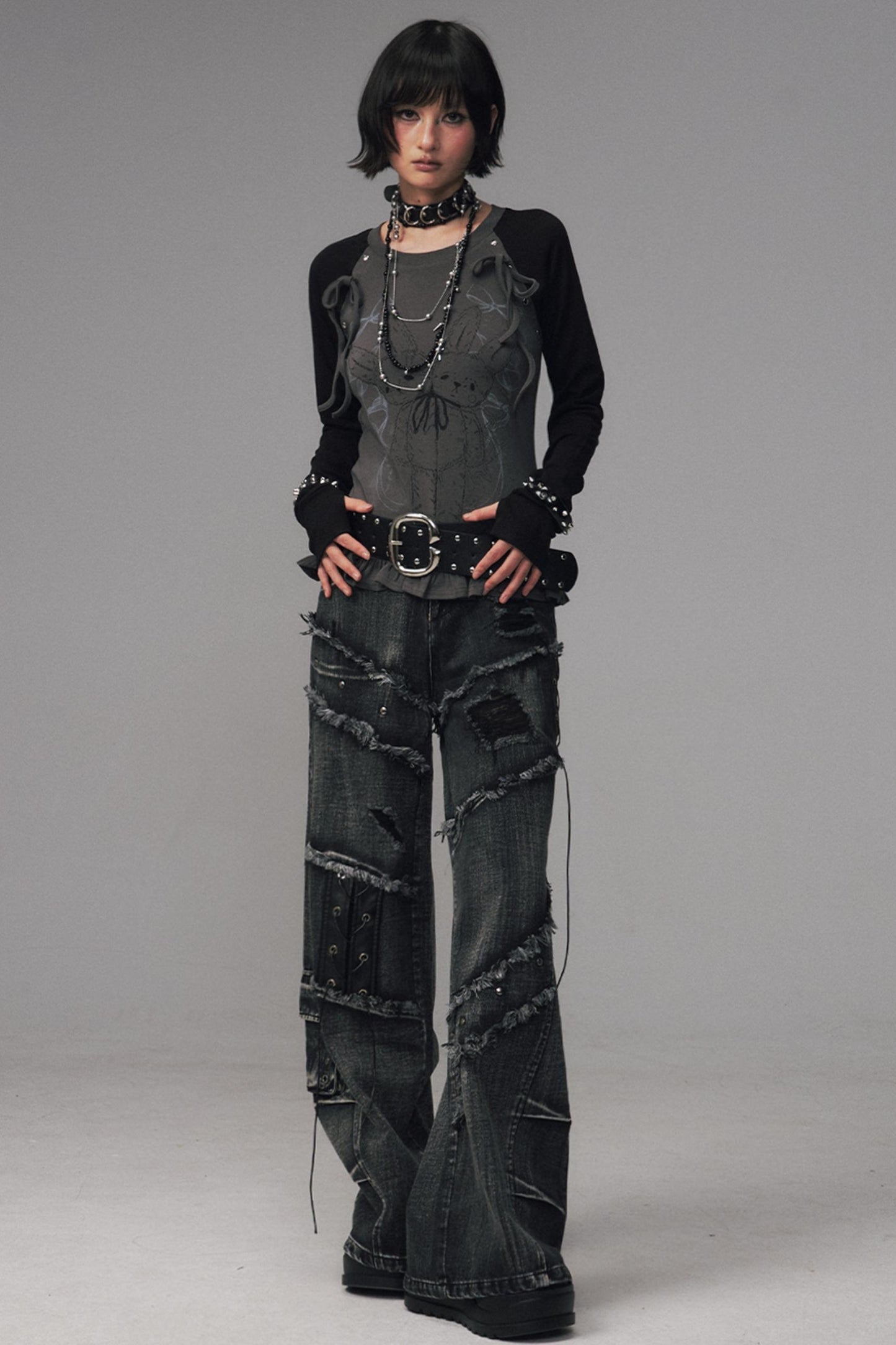 Garden Streetpunk Wide-Leg Jeans Pants