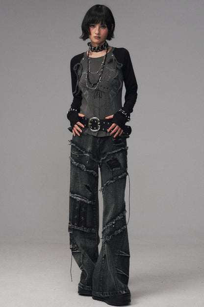 Garden Streetpunk Wide-Leg Jeans Pants