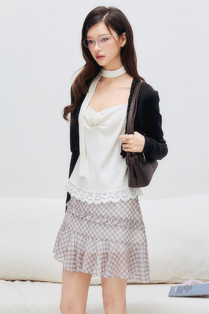 Unregelmäßiger, flauschiger Chiffon-Rüschenrock - 60% Rabatt!