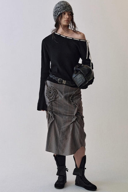 Rose Cross-Collar Knitwear