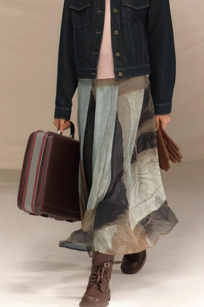 Amber Georgette Patchwork Skirt