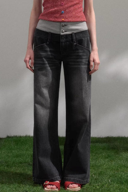 Sweet Pink Wide Waistband Jeans