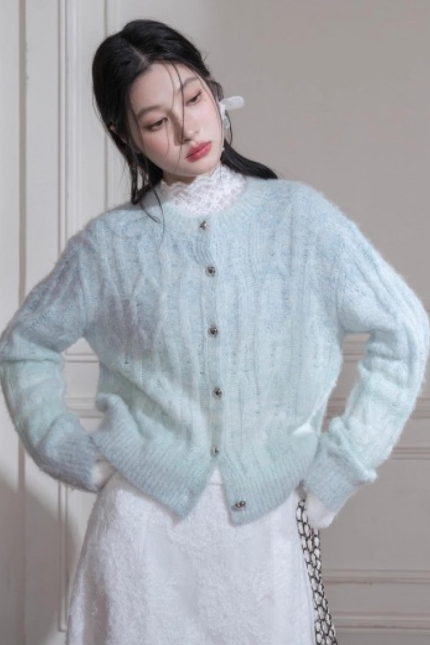 Gradient Alpaca Wool Cardigan