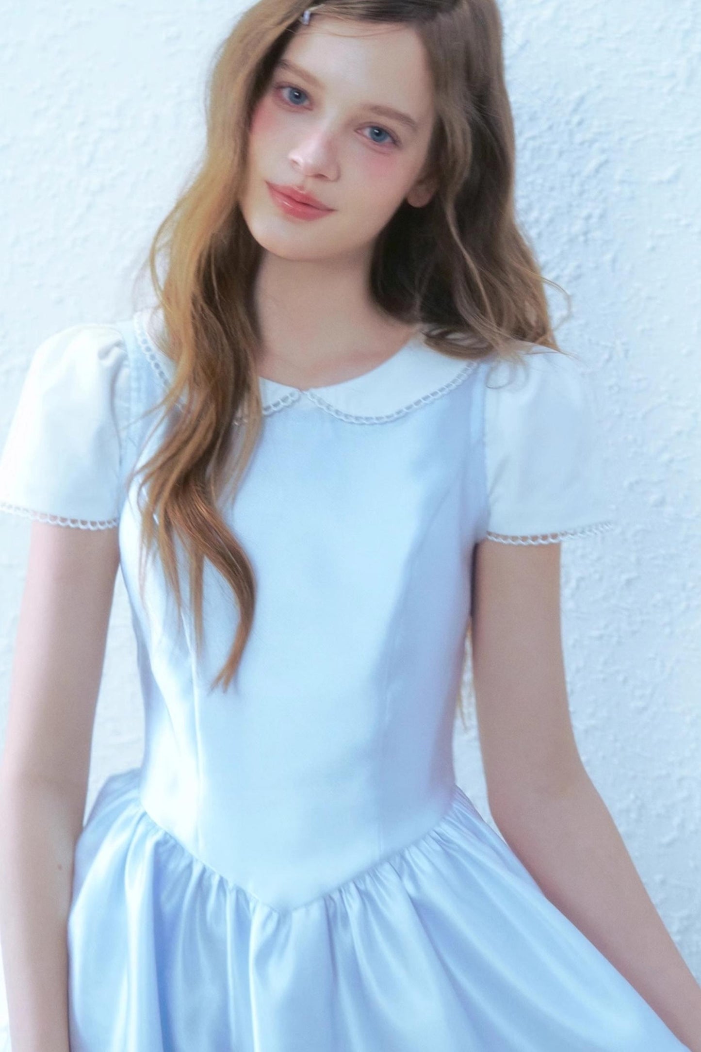 Satin Blue College Dress