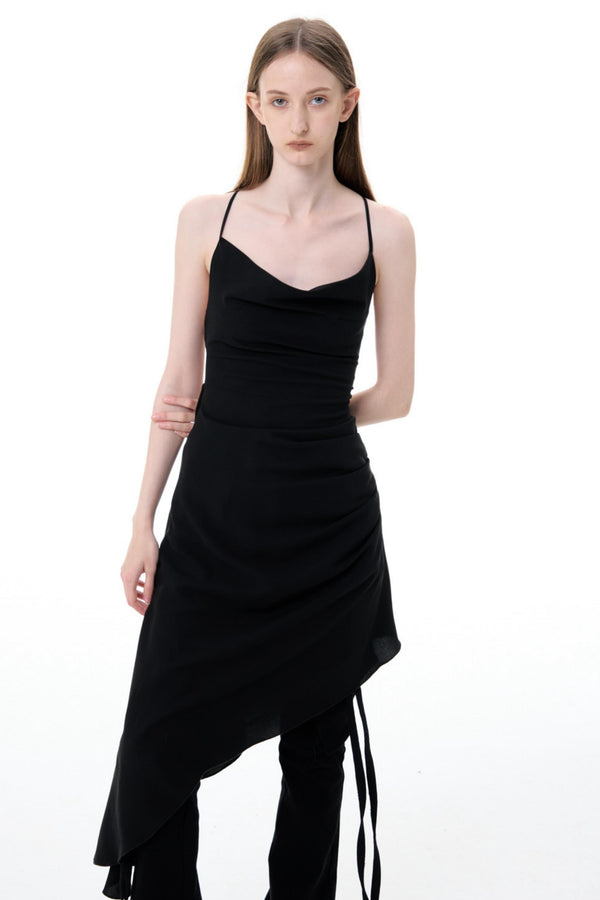 Adjustable Strap Midi Dress