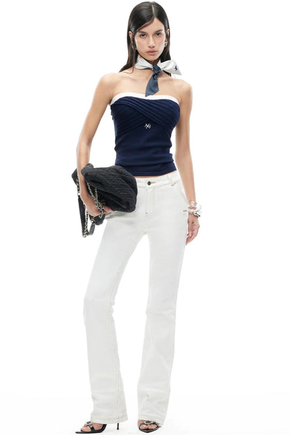 Lace Knit Ruched Vest