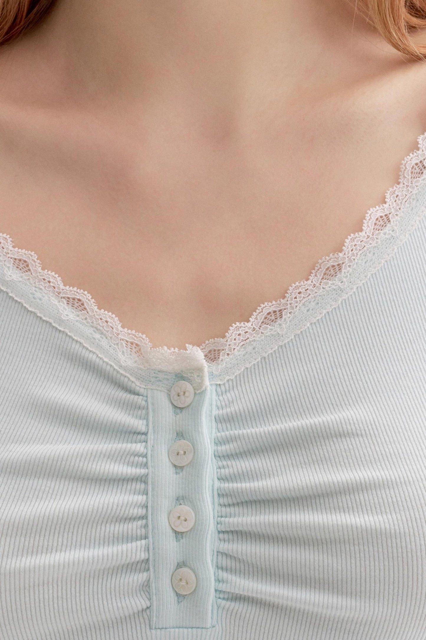 Romantic French V-Neck Knit T-Shirt