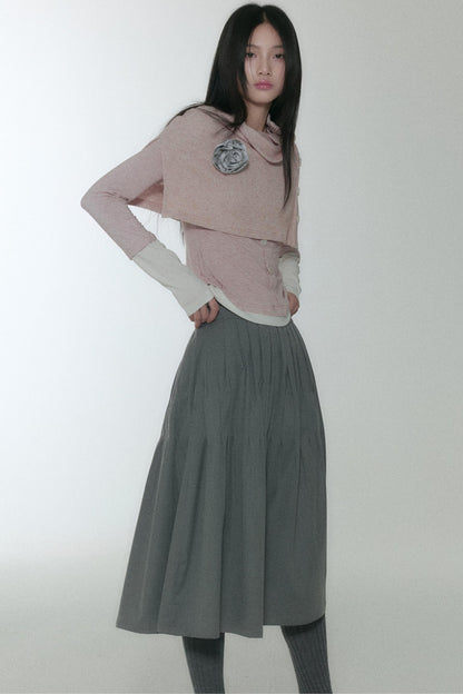 Vintage Pleated Peplum Skirt