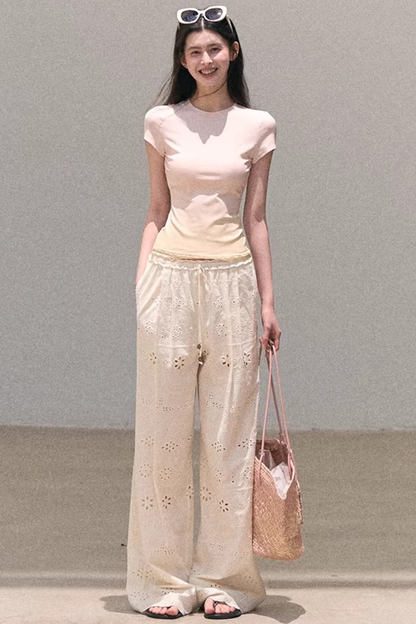 Pure Cotton Embroidered Pants