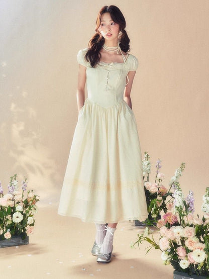 Square Neck Tea Break Dress