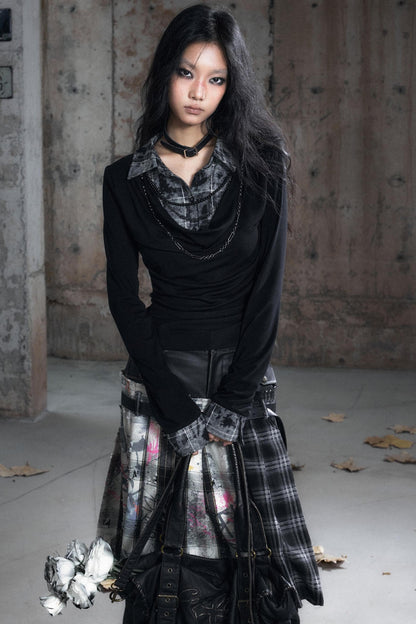 Swing Collar Long Sleeve Shirt