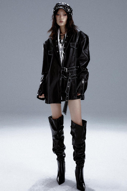 Dark Punk Leather Jacket