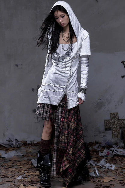 Rock Swing Collar Print Long Sleeve Dress