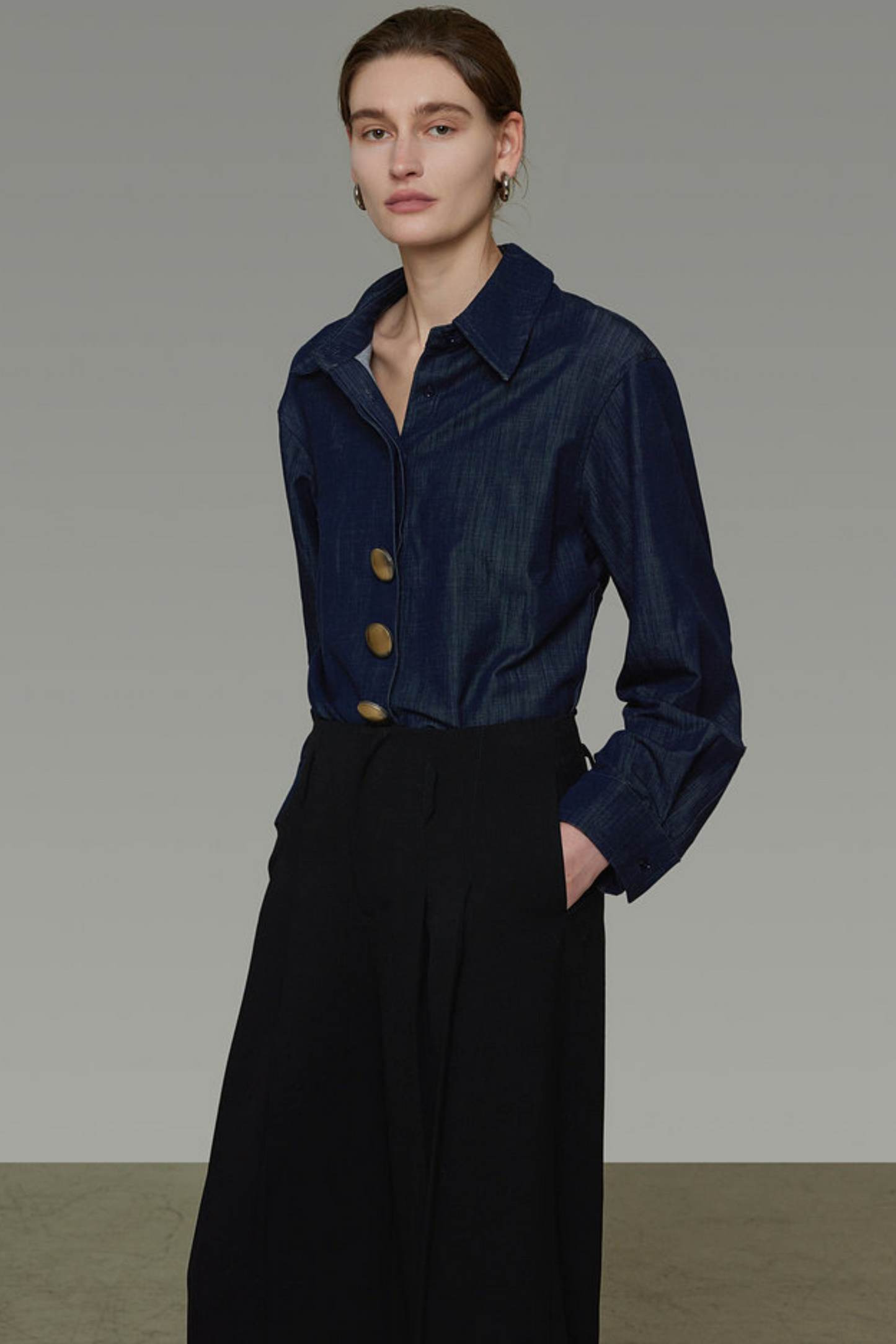 Vintage Denim Button Blouse