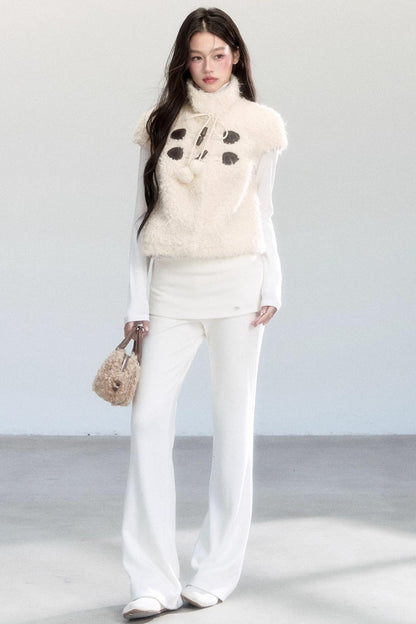 Lace Patchwork Bootcut Pants