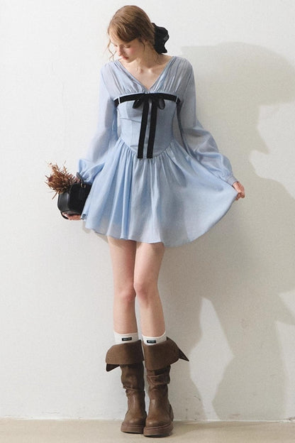 Mint Vintage V-Neck Tencel Dress