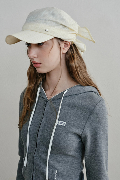 Lightweight Waffle Knit Hooded Jacket