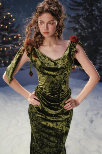 Lace Velvet Rose Dress