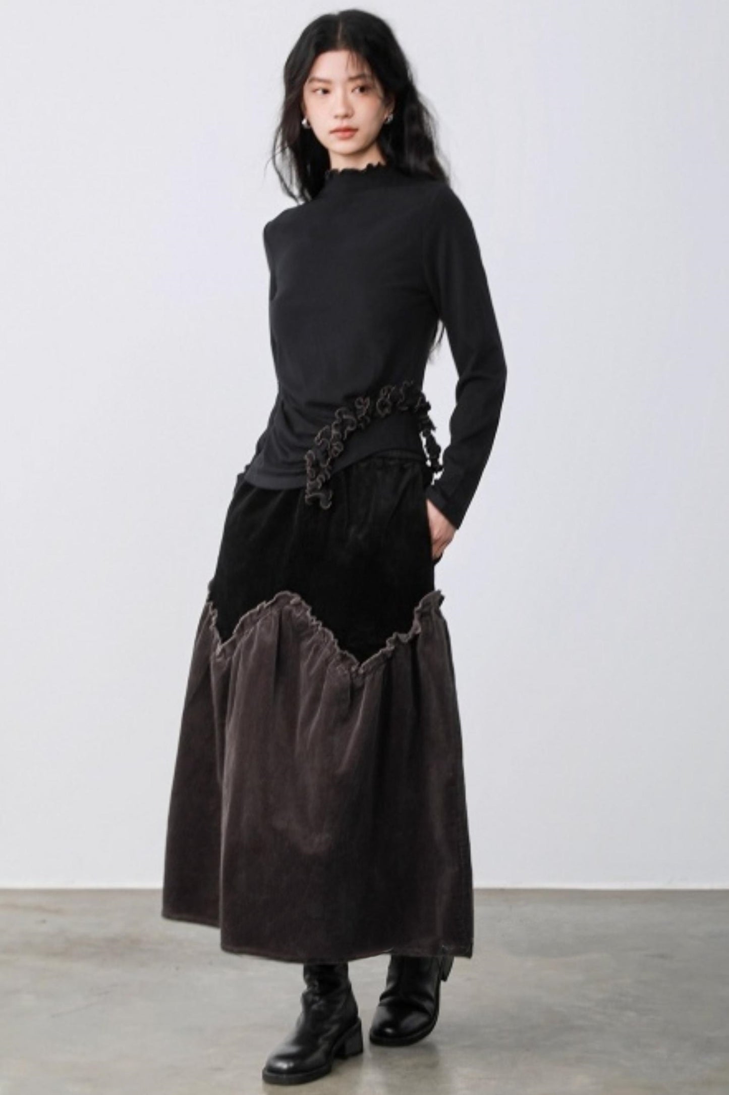 Dark Night Ruffle Top