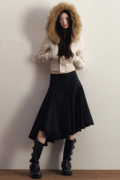 Slanted Edge Irregular Skirt