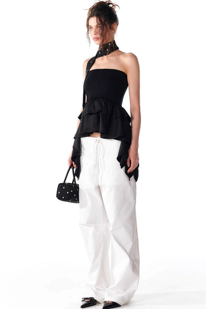 Summer Slim Ruffle Lace Top