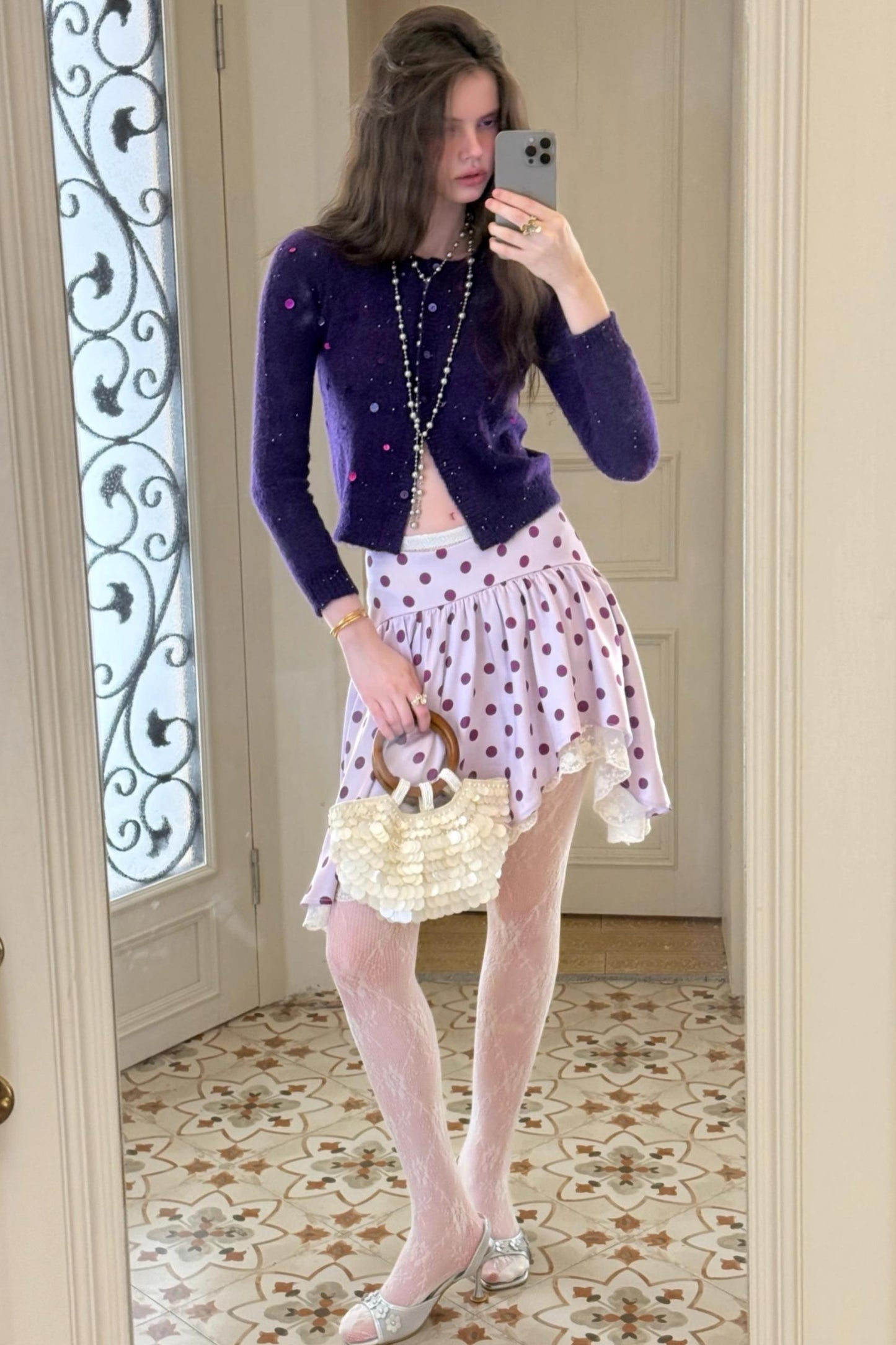 Vintage Lace Polka Dot Skirt