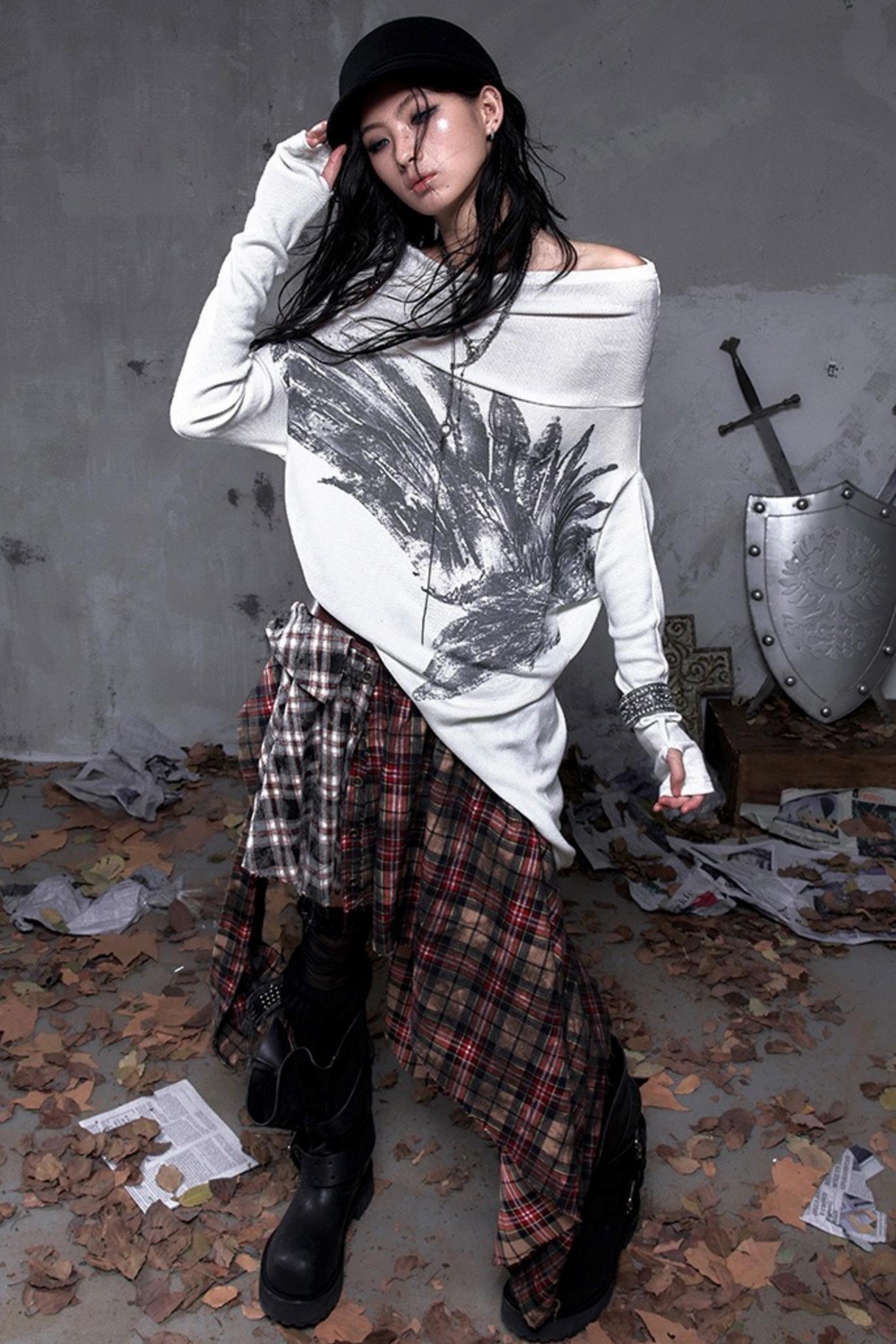 Wasteland Swing Collar Knitted Tops